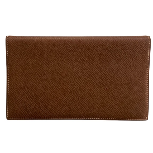 Authentic Hermès Bifold Long Wallet + Agenda Holder w/ COA in Gold (Camel Brown) - Picture 5 of 15